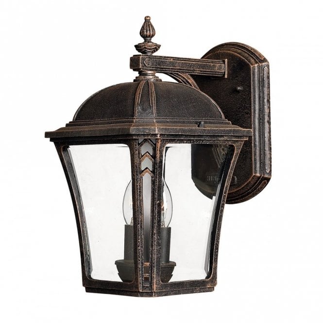 WABASH traditional garden wall lantern with bevelled glass panels - medium