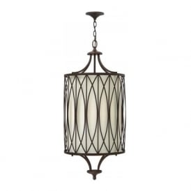 WALDEN long drop hanging ceiling pendant with bronze detailing