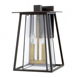 WALKER traditional outdoor bronze wall lantern - large
