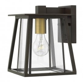 WALKER traditional outdoor bronze wall lantern - small