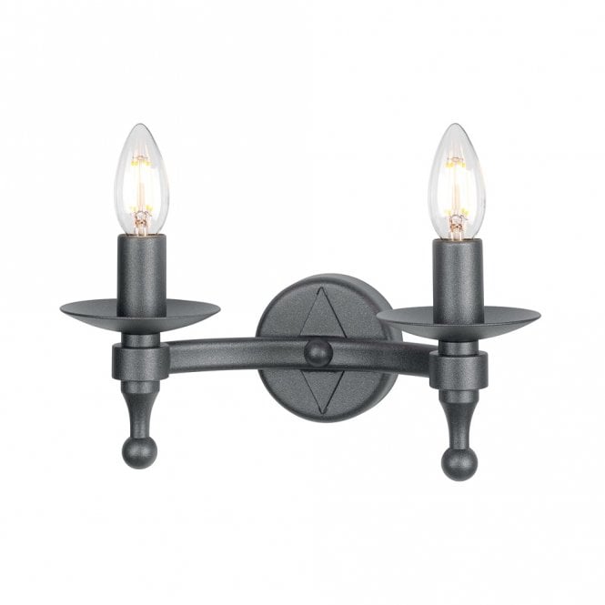 WARWICK Medieval black wrought iron wall light