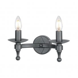 WARWICK Medieval black wrought iron wall light