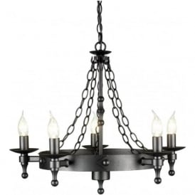 WARWICK small Medieval wrought iron chandelier