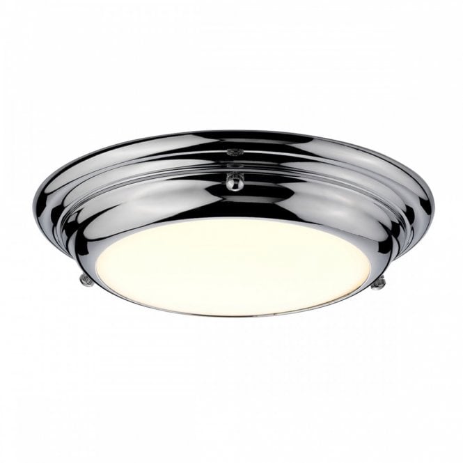 WELLAND MINI IP54 flush fitting LED low ceiling light in chrome