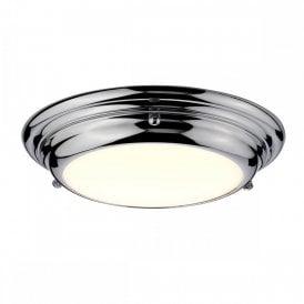 WELLAND MINI IP54 flush fitting LED low ceiling light in chrome