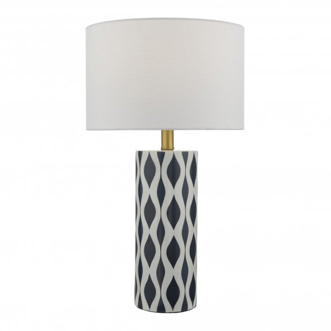 WEYLIN modern blue and white glazed ceramic table lamp with shade