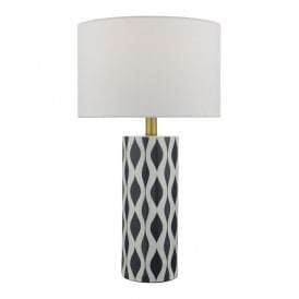 WEYLIN modern blue and white glazed ceramic table lamp with shade