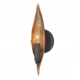 willow 1 light black and gold wall light