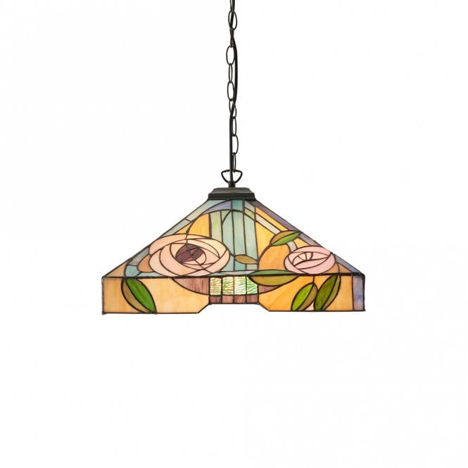 WILLOW large Art Nouveau style Tiffany ceiling pendant light