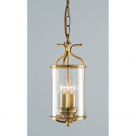 WINCHESTER circular antique brass hall lantern