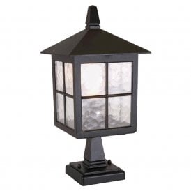 WINCHESTER traditional black aluminium gate post pedestal light