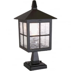 WINCHESTER traditional black aluminium gate post pedestal light