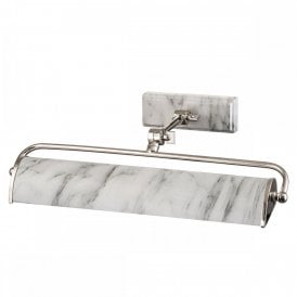 medium polished nickel and marble effect picture light