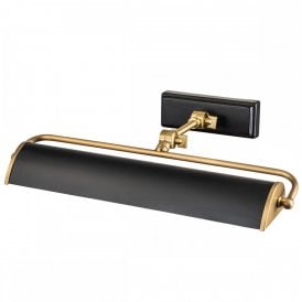 small aged brass and matte black picture light