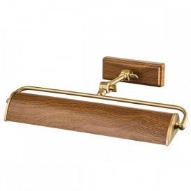 small aged brass and wood effect picture light