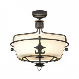 WINDSOR dual mount ceiling pendant or semi-flush light in graphite