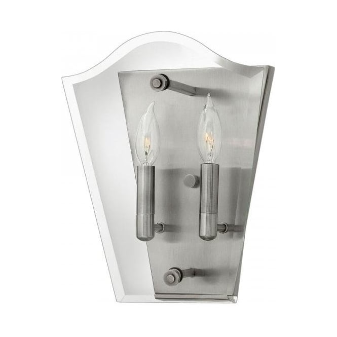 WINGATE antique nickel and glass flush fitting wall light