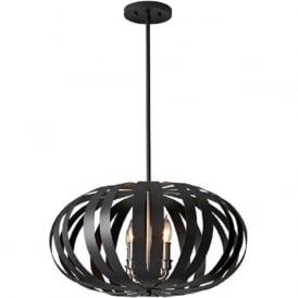 WOODSTOCK contemporary black ceiling pendant light - medium