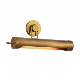 a contemporary medium picture light in vintage brass finish