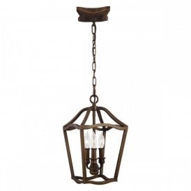 YARMOUTH traditional 3 light antique brass hall lantern