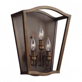 YARMOUTH traditional 3 light antique brass wall sconce