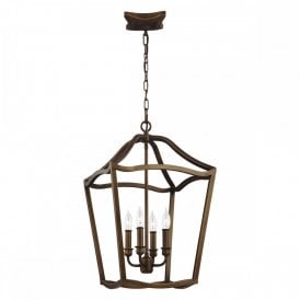 YARMOUTH traditional 4 light antique brass hall lantern