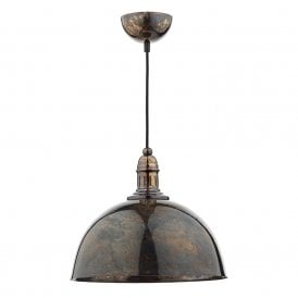 YOKO double insulated mottled bronze ceiling pendant light with vintage braid cable
