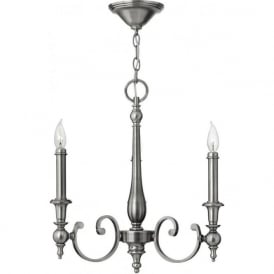 YORKTOWN antique nickel chandelier (3 lights)