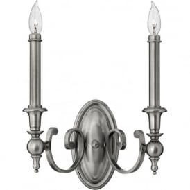 YORKTOWN antique nickel twin wall light