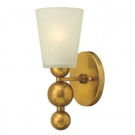 ZELDA vintage brass wall light with frosted glass shade