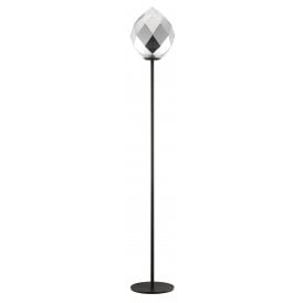 ZOE 1 Light Floor Chrome Glass Black