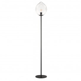 ZOE 1 Light Floor Clear Glass Black