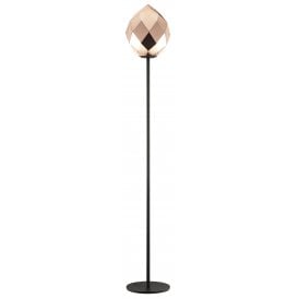 ZOE 1 Light Floor Gold Glass Black