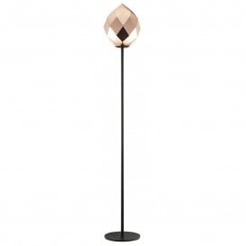 ZOE 1 Light Floor Gold Glass Black