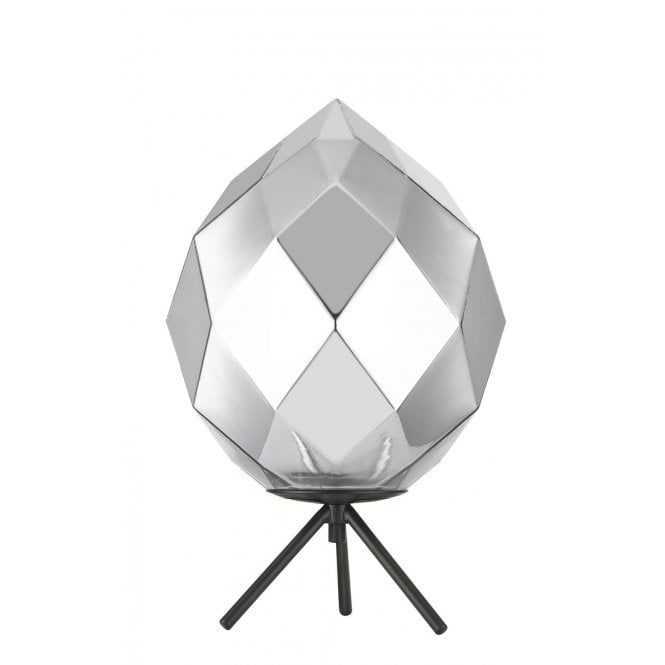 ZOE 1 Light Table Chrome Glass Black