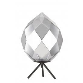ZOE 1 Light Table Chrome Glass Black