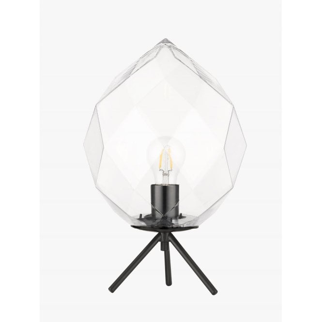 ZOE 1 Light Table Clear Glass Black