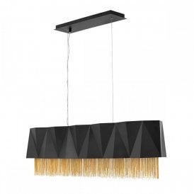 ZUMA contemporary 6 light black and gold island pendant