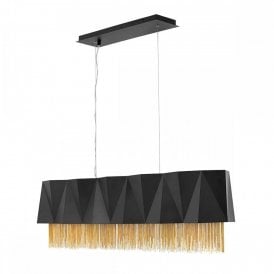 ZUMA contemporary 6 light black and gold island pendant